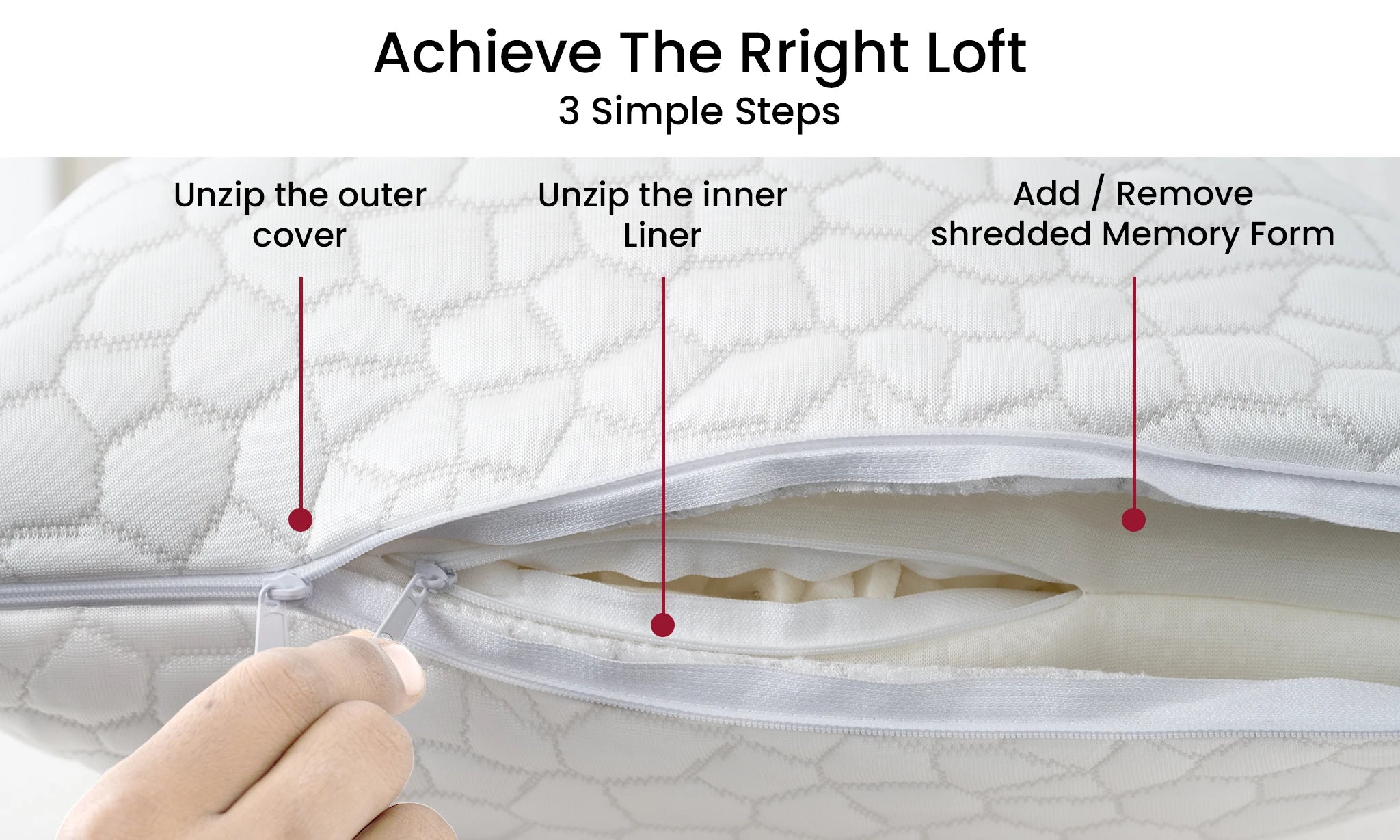 Luxury Shredded Memory Foam Pillows 2-Pack