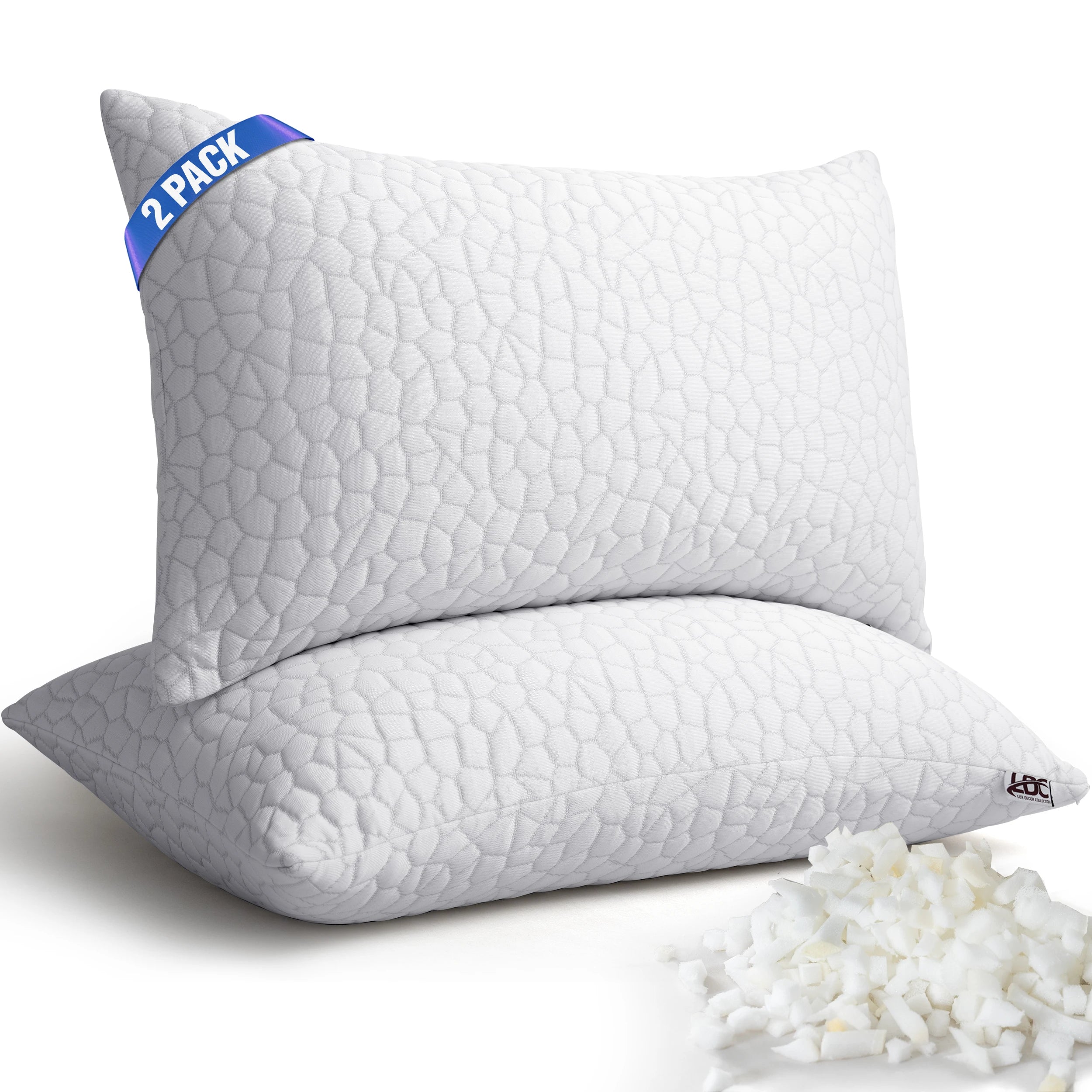 Luxury Shredded Memory Foam Pillows 2-Pack