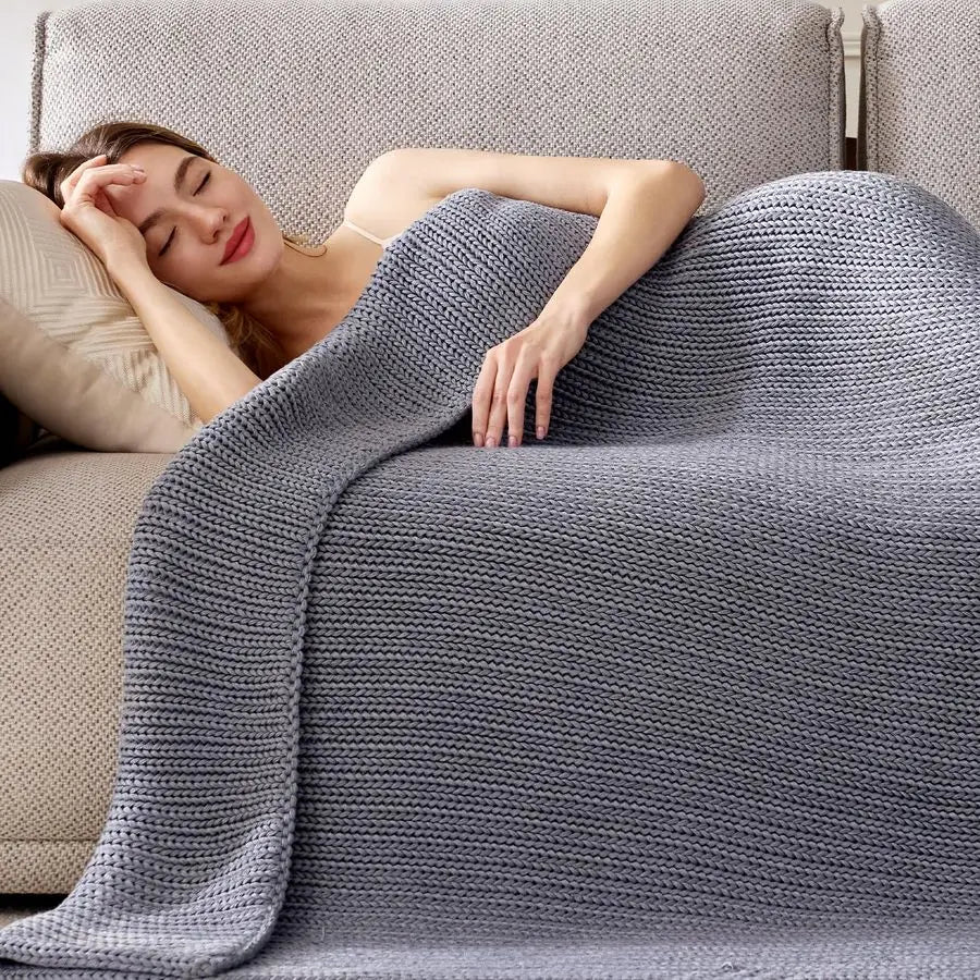 Chunky Knit Cooling Blanket 15lb