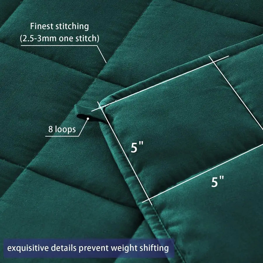 Dark Green Weighted Blanket 20lb