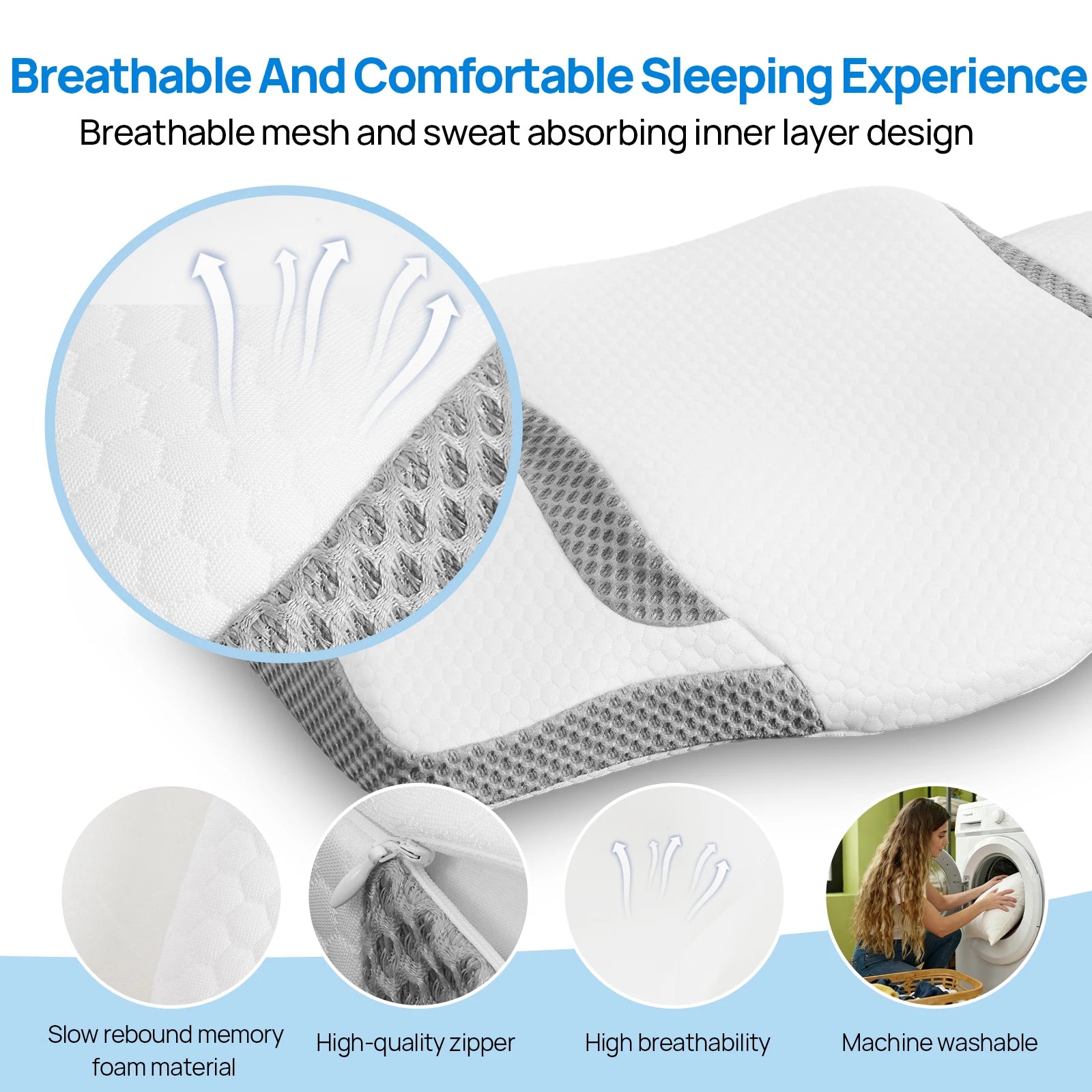 Ergonomic Cervical Neck Support Pillow
