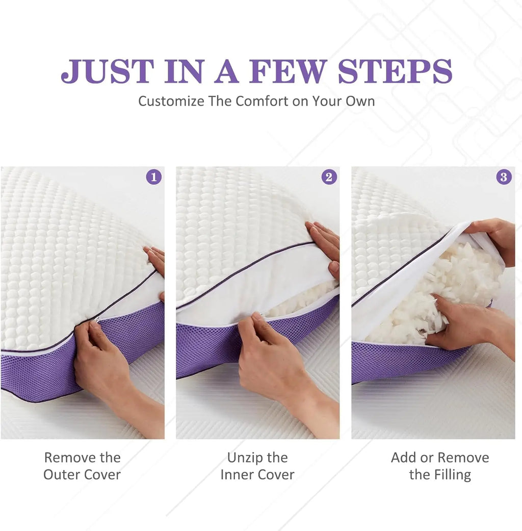 Queen Adjustable Cooling Memory Foam Pillow