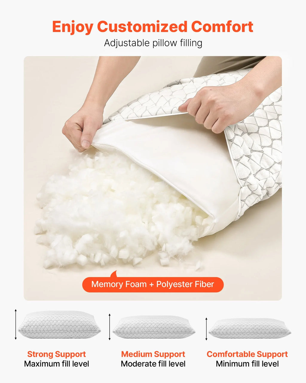 King Luxury Memory Foam Bed Pillow