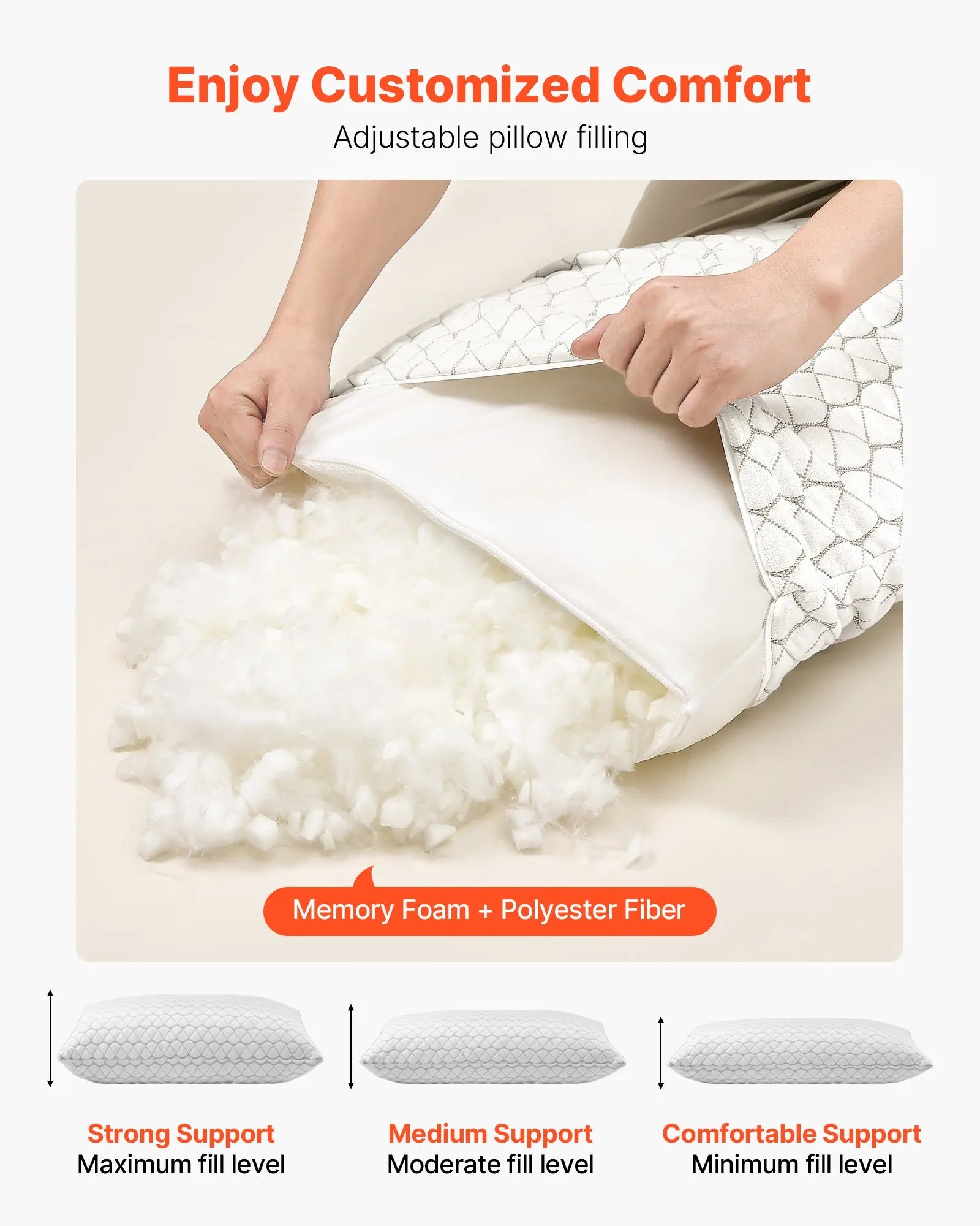 King Luxury Memory Foam Bed Pillow