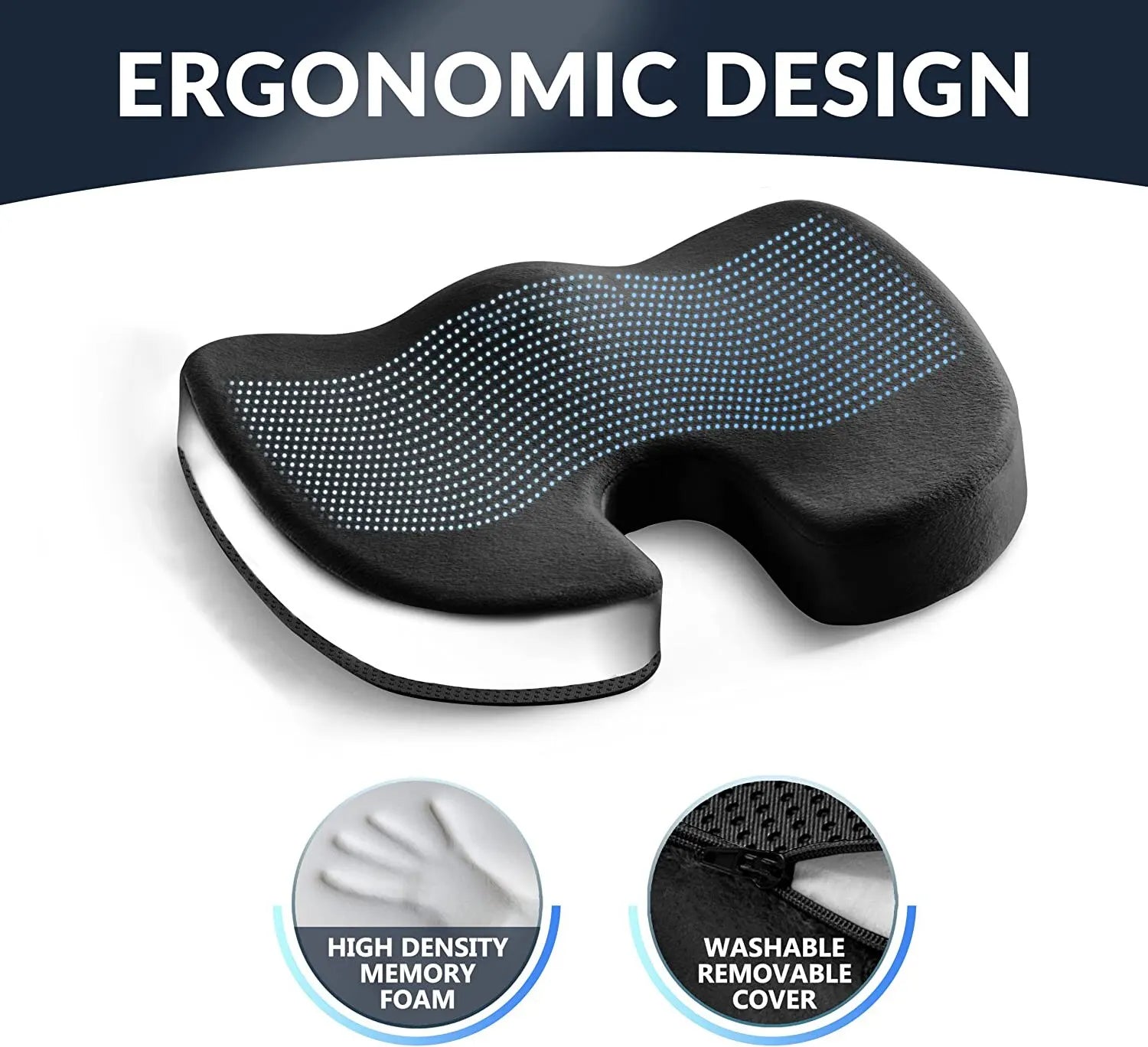 Gel Memory Foam Coccyx Cushion