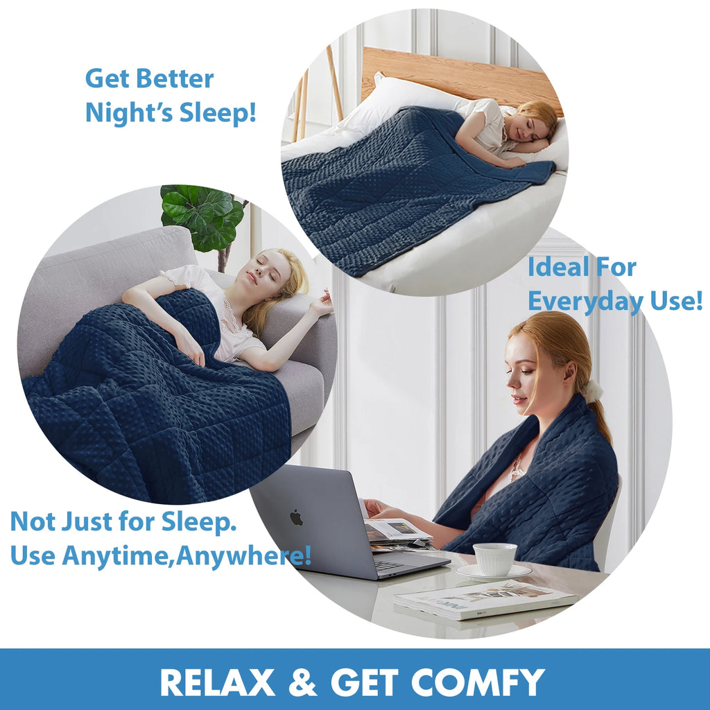 Navy Blue Minky Weighted Blanket