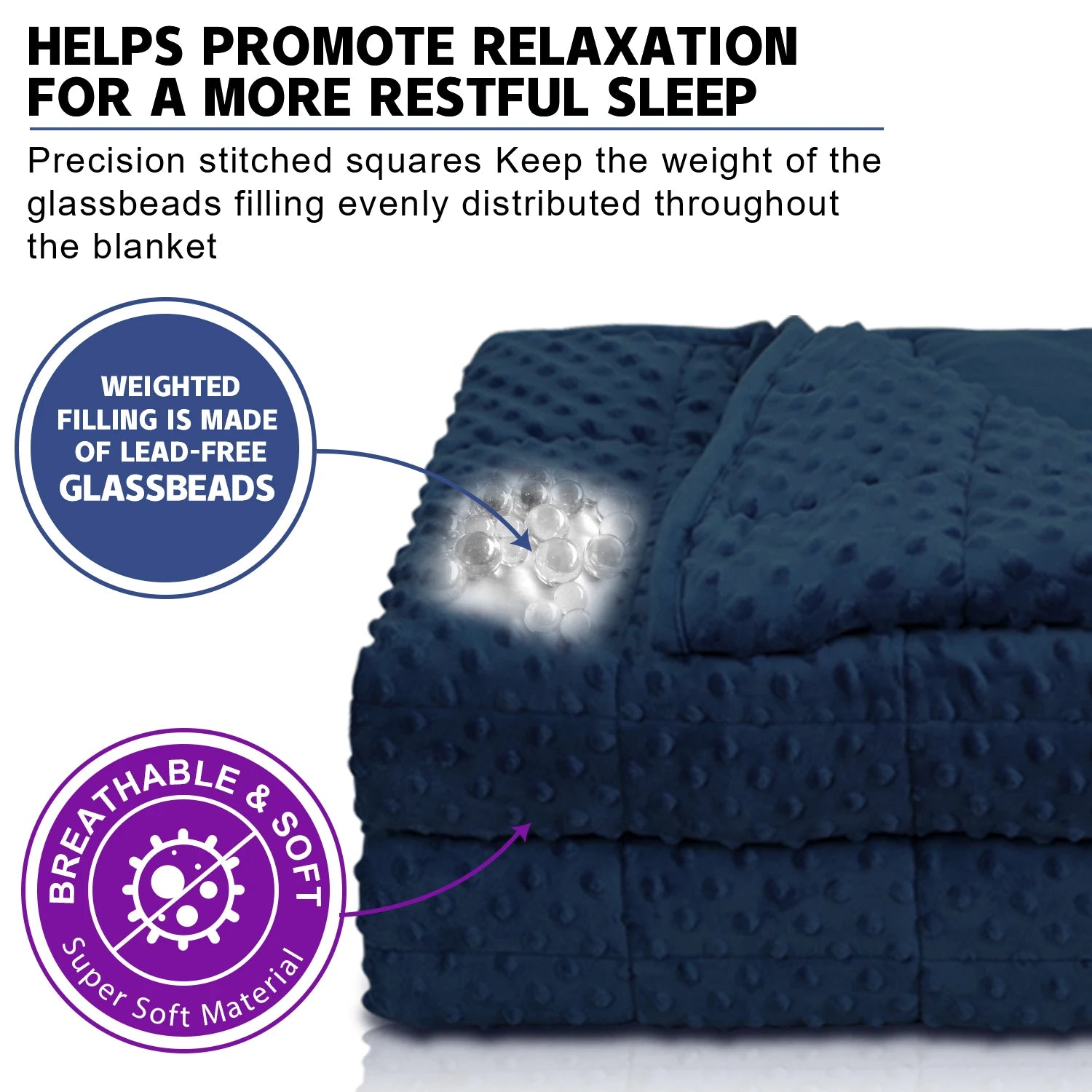 Navy Blue Minky Weighted Blanket