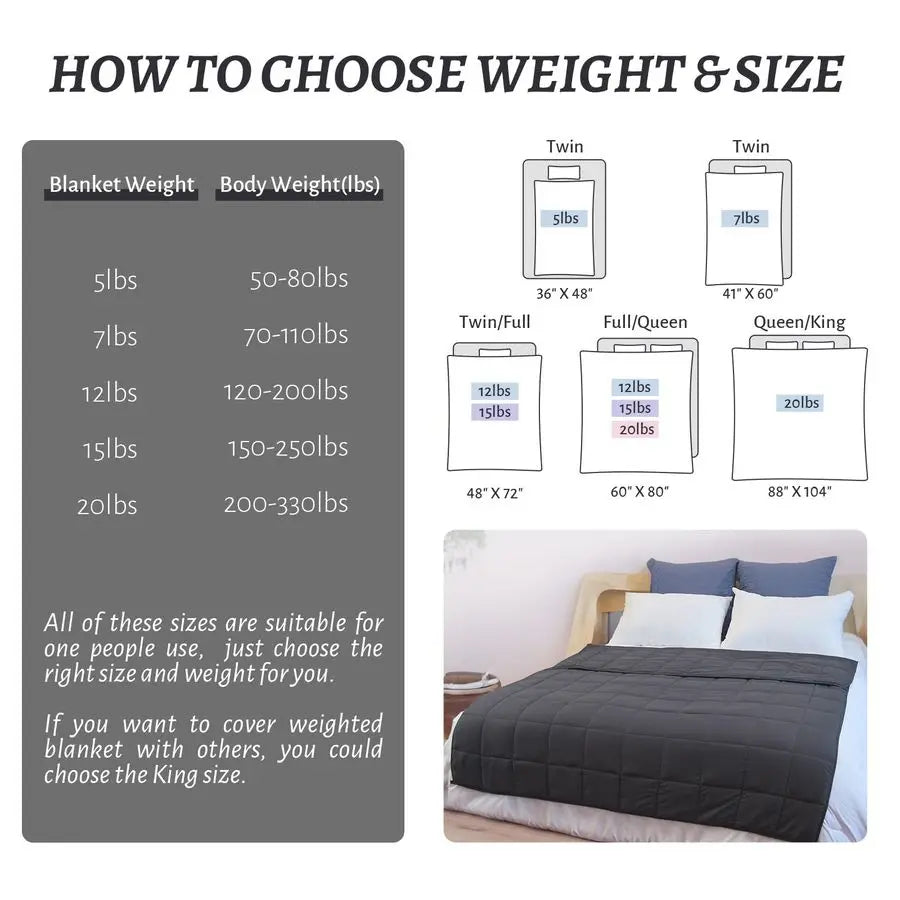 Dark Grey Queen Weighted Blanket 20lb
