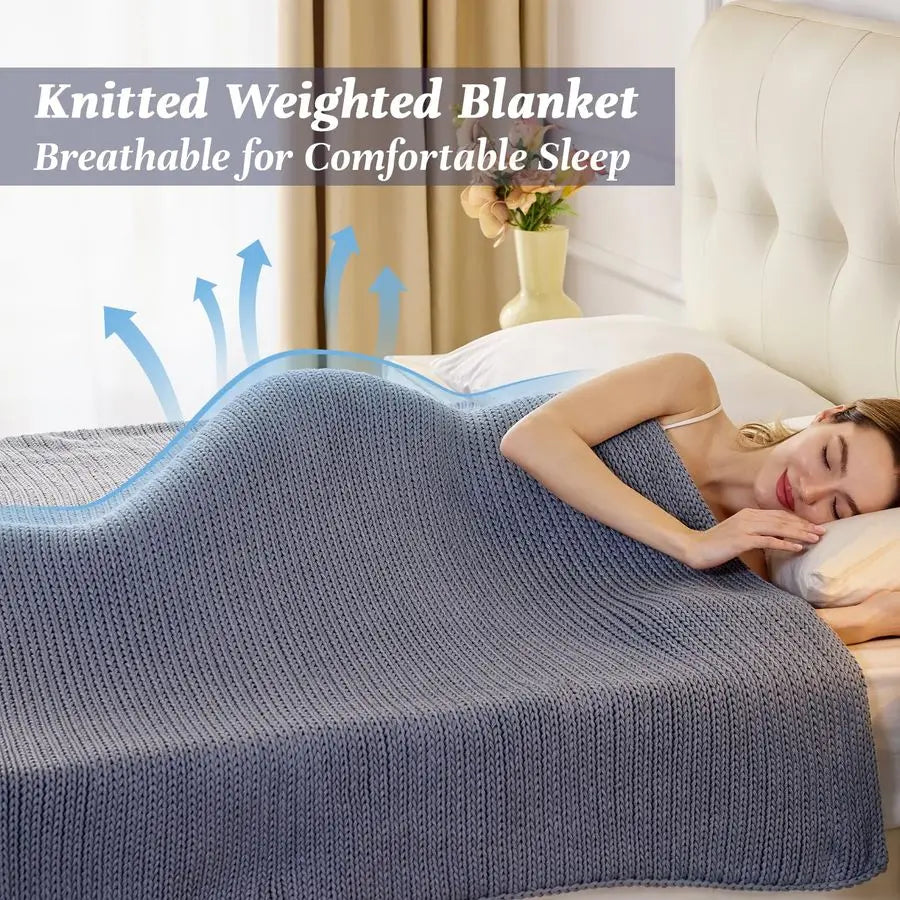 Chunky Knit Cooling Blanket 15lb