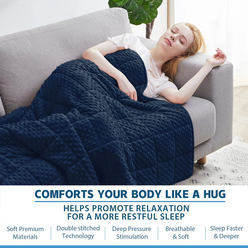 Navy Blue Minky Weighted Blanket