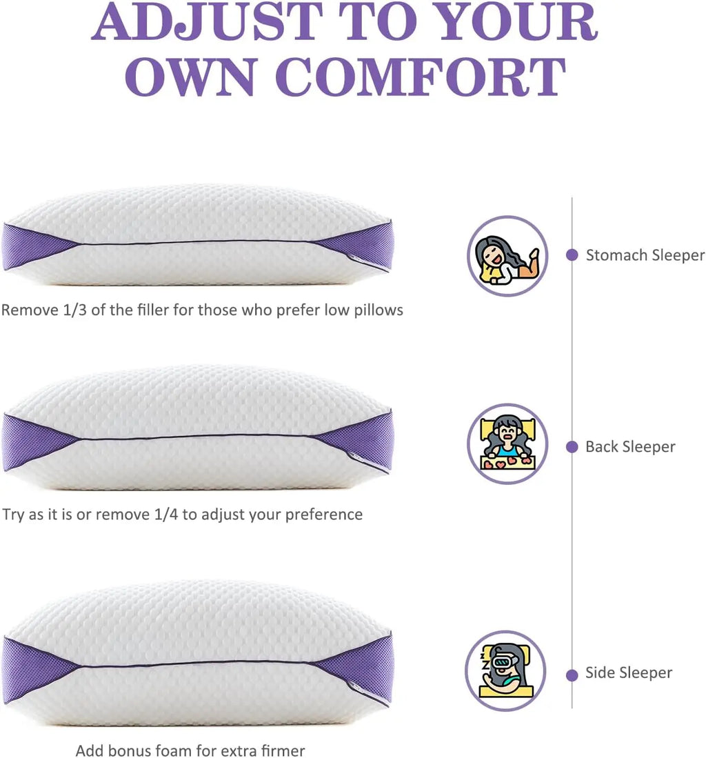 Queen Adjustable Cooling Memory Foam Pillow
