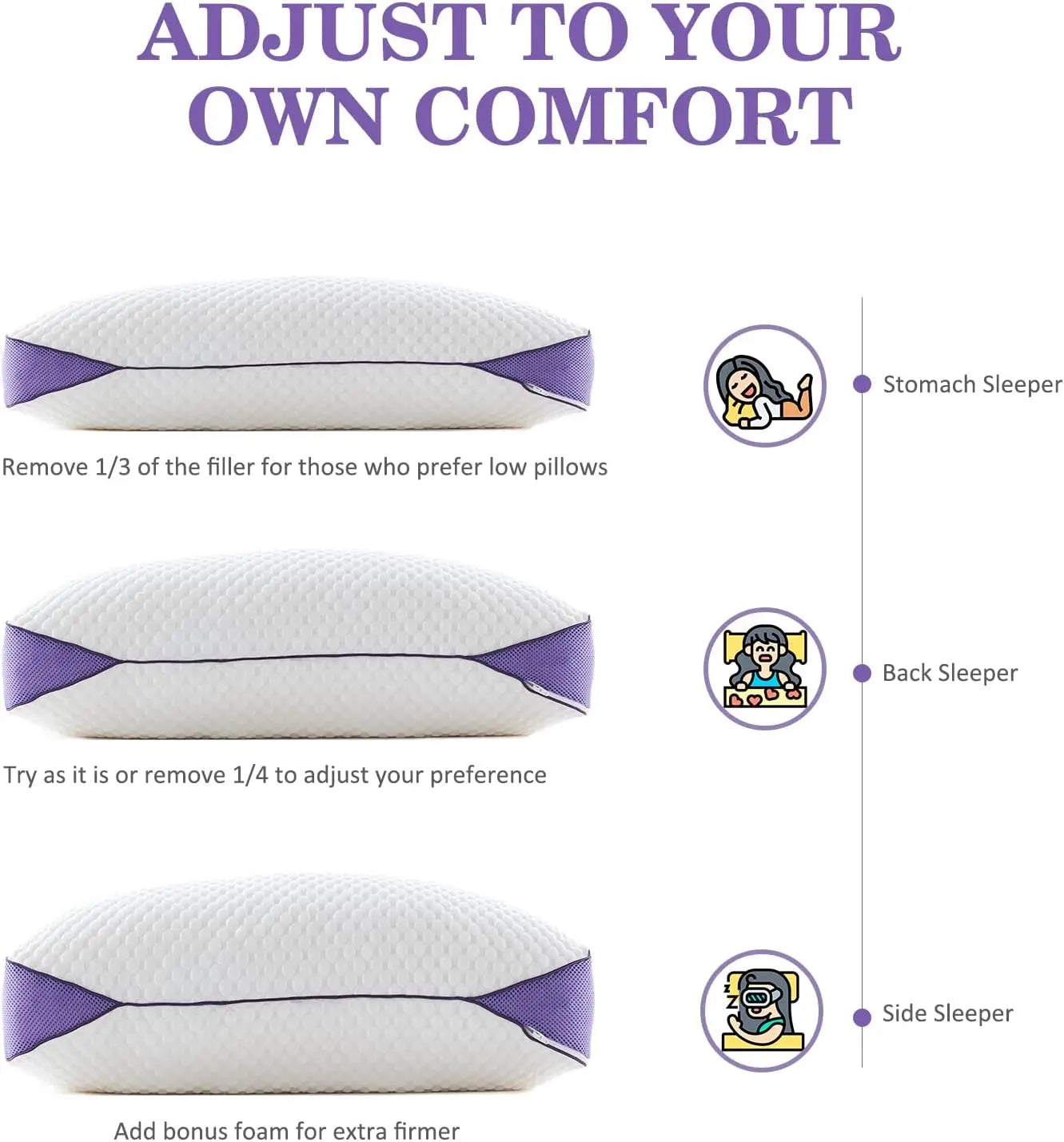 Queen Adjustable Cooling Memory Foam Pillow