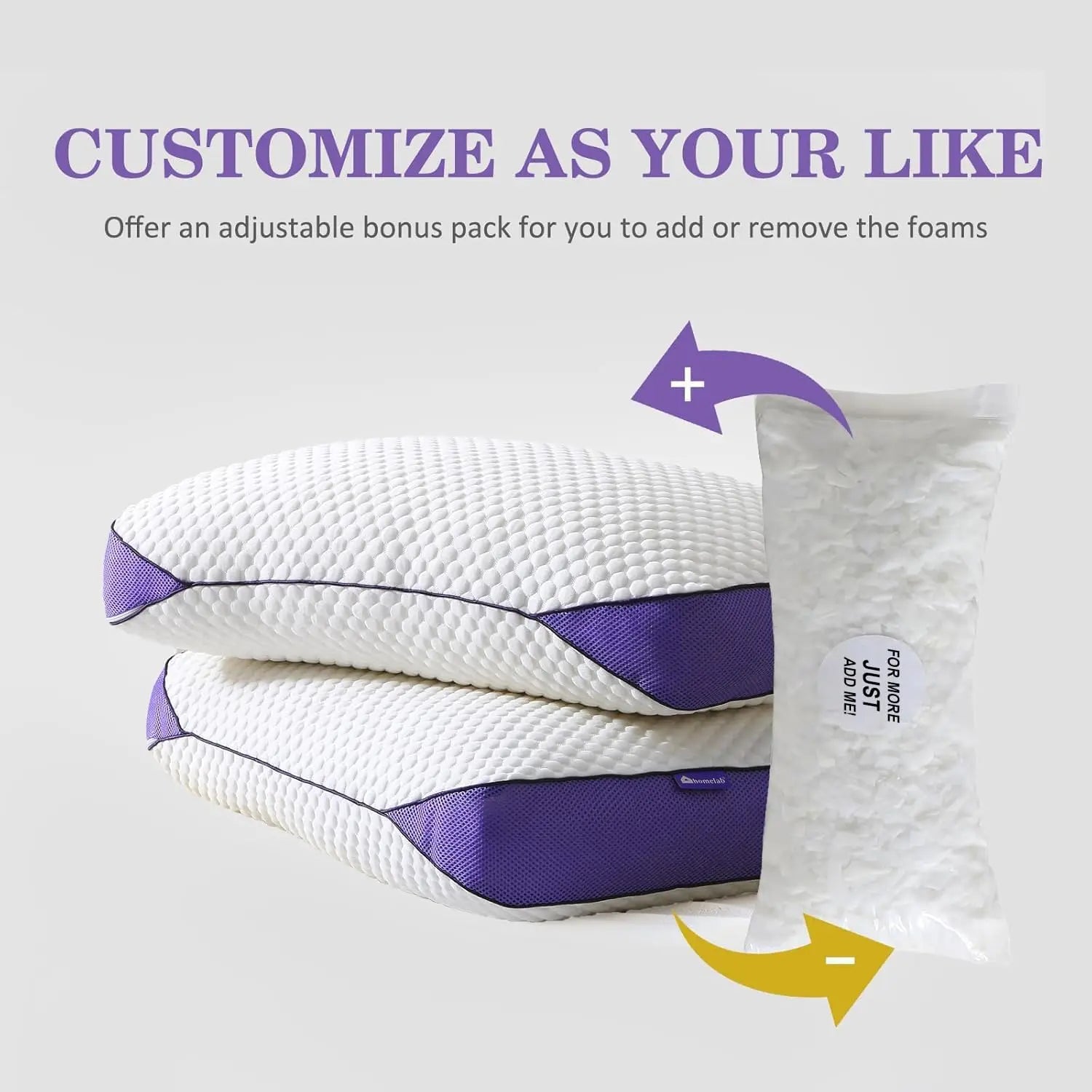 Queen Adjustable Cooling Memory Foam Pillow