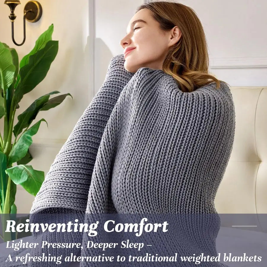 Chunky Knit Cooling Blanket 15lb