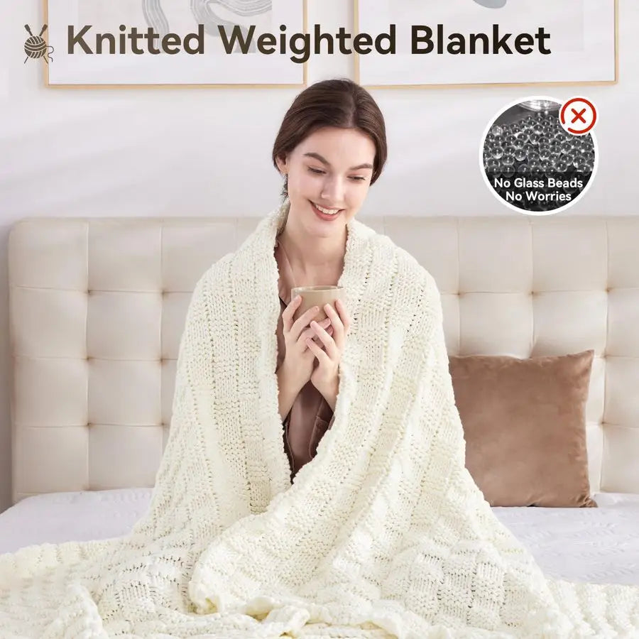 Chunky Knit Weighted Blanket 12lb