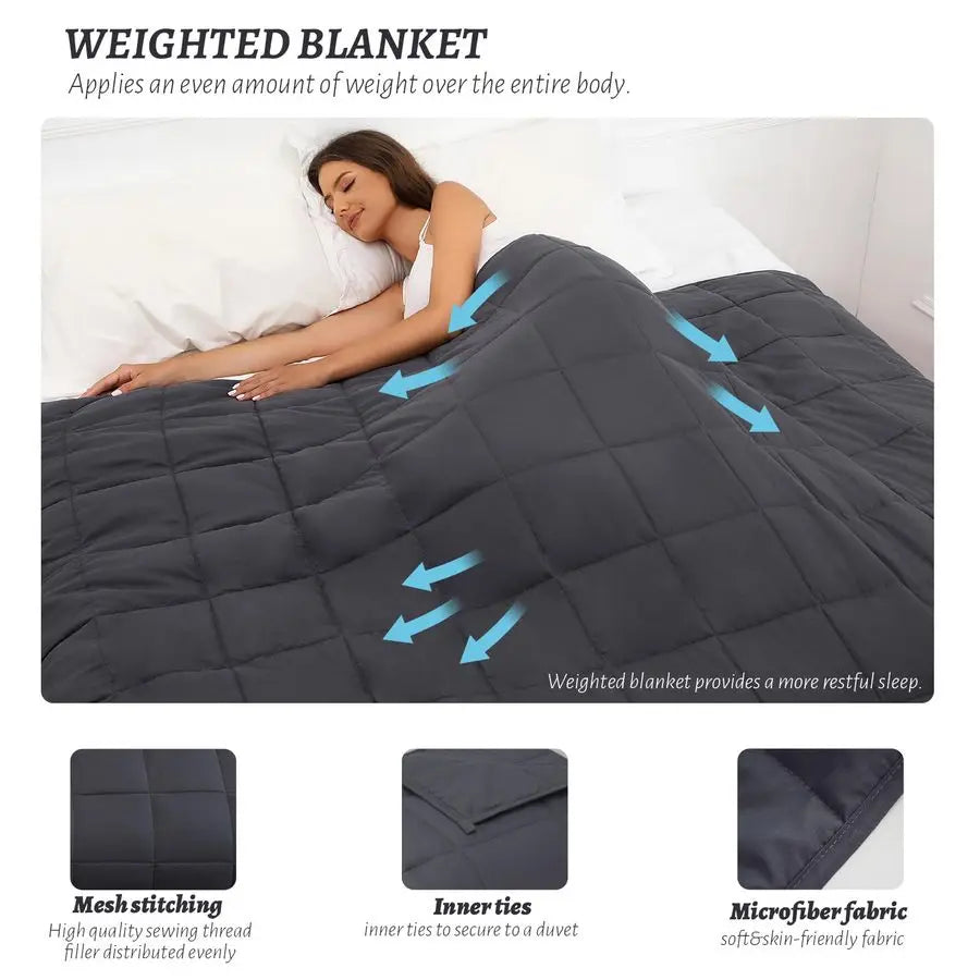 Dark Grey Queen Weighted Blanket 20lb
